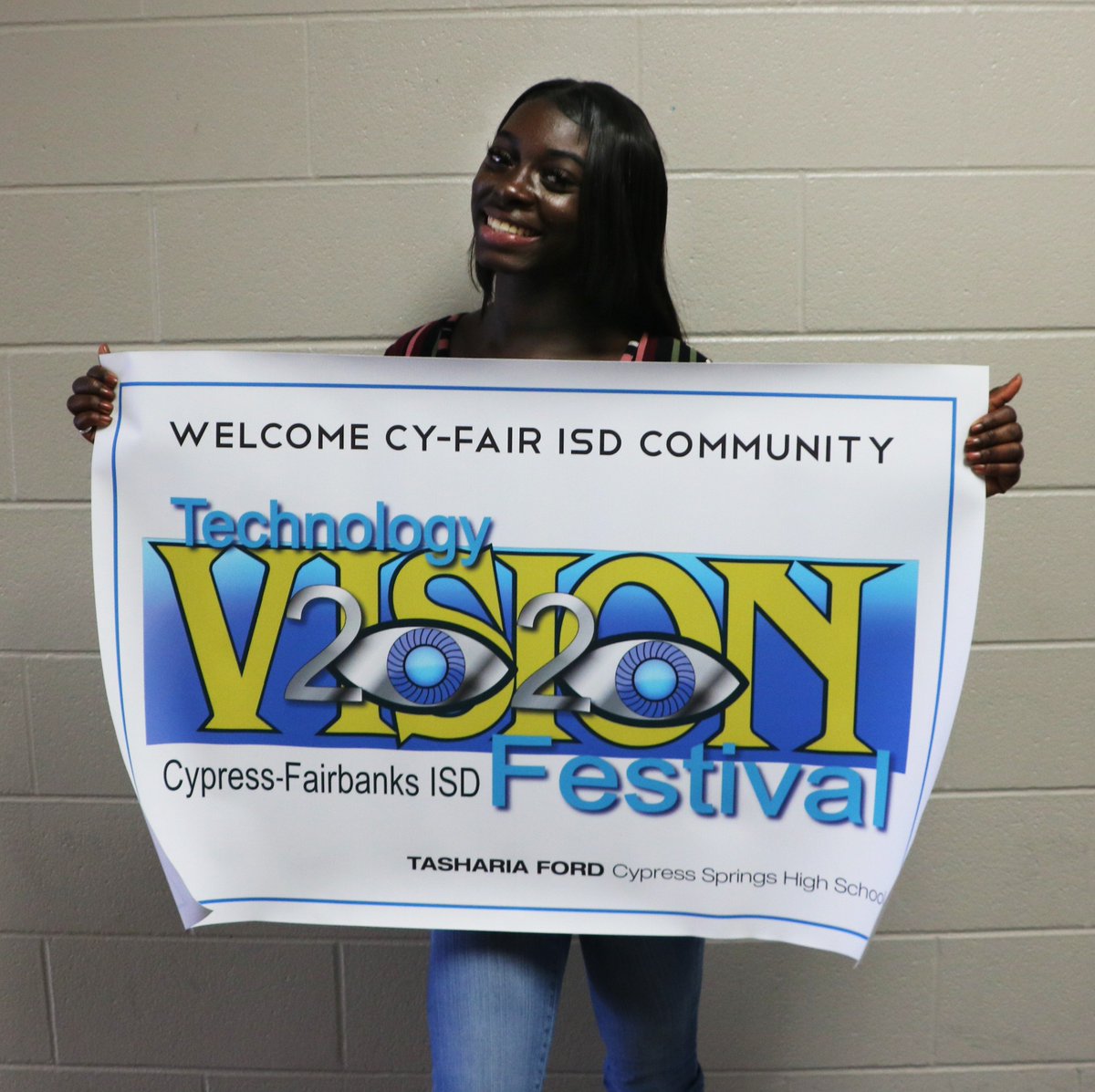 amymarina's tweet image. Congratulations to @CySpringsHS Tasharia Ford for creating the winning logo for #CFISDTECHFEST 2020! Thank you, Tasharia, for sharing your talents and inspiring design with the @CyFairISD Community! #CFISDspirit