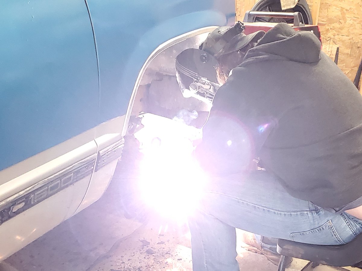 My Son Welding. Keeping the old Chevy Rocking and Rolling. #trucklegend <a href="/chevrolet/">Chevrolet</a> <a href="/ChevyTrucks/">Chevy Trucks</a> <a href="/LincolnElectric/">Lincoln Electric</a>