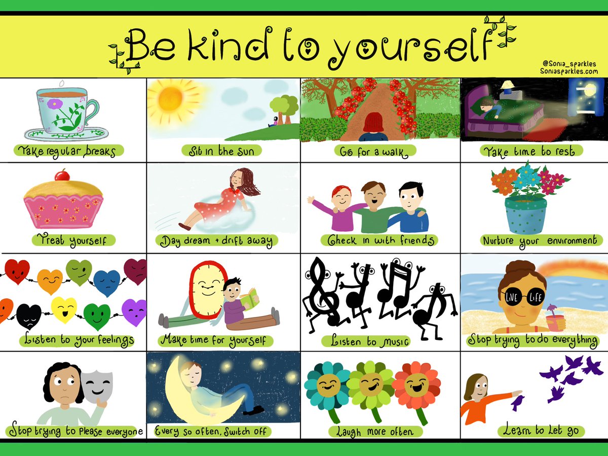 Sonia_Sparkles's tweet photo. My new pictorial 👇
Kindness starts with ME 
Pinned up on my wall at work to remind me ❤️
https://t.co/THvxWPnJlU
#kindness #sketchnote #love #wellbeing #MentalHealthMatters #MentalHealthAwareness #joy #WorkLifeBalance @RespectYourself https://t.co/KYYW4zxZly