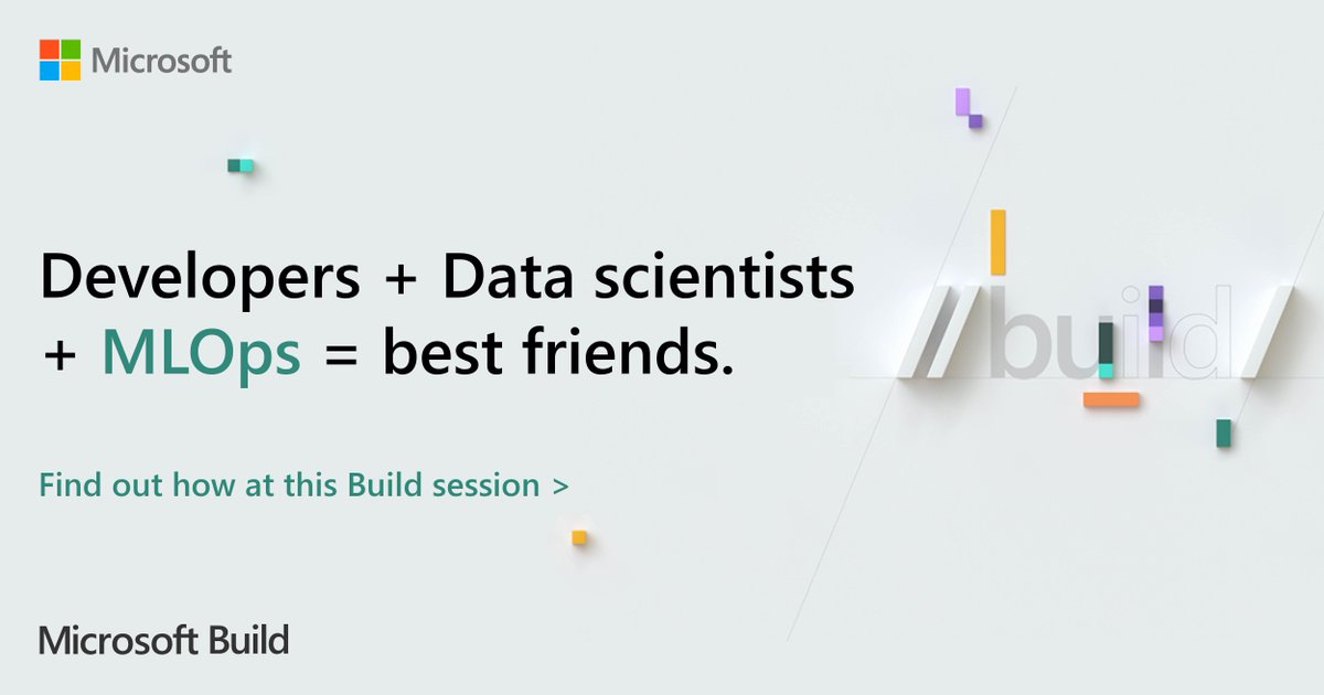 Bring continuous integration, delivery, and learning to the #MachineLearning lifecycle with MLOps. Learn how at our #MSBuild session:  msft.social/kjynke