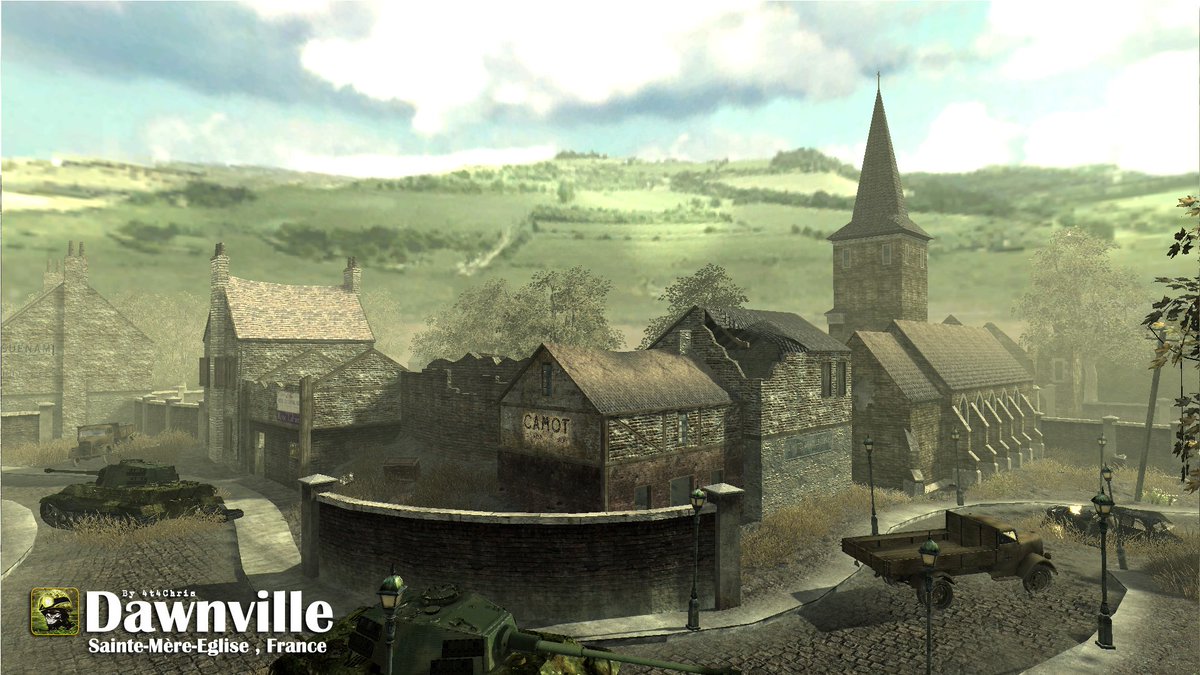4t4chris's tweet image. Sainte-Mère-Eglise (Dawnville) custom map for #CallOfDuty  4

#CoD2 Remake

theme : &quot;Return to the past&quot;

Release next weekend ‼️

#customapscod #cod4 #mapping