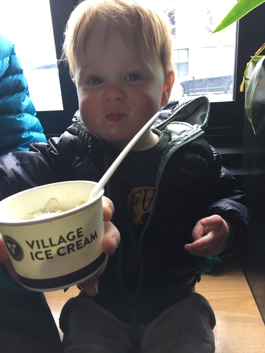 fwoolstencroft's tweet photo. Winter jackets and ice cream ⁦@Villageicecream⁩ we don’t care! Always a good day for ice cream! https://t.co/YyDghAX7EV