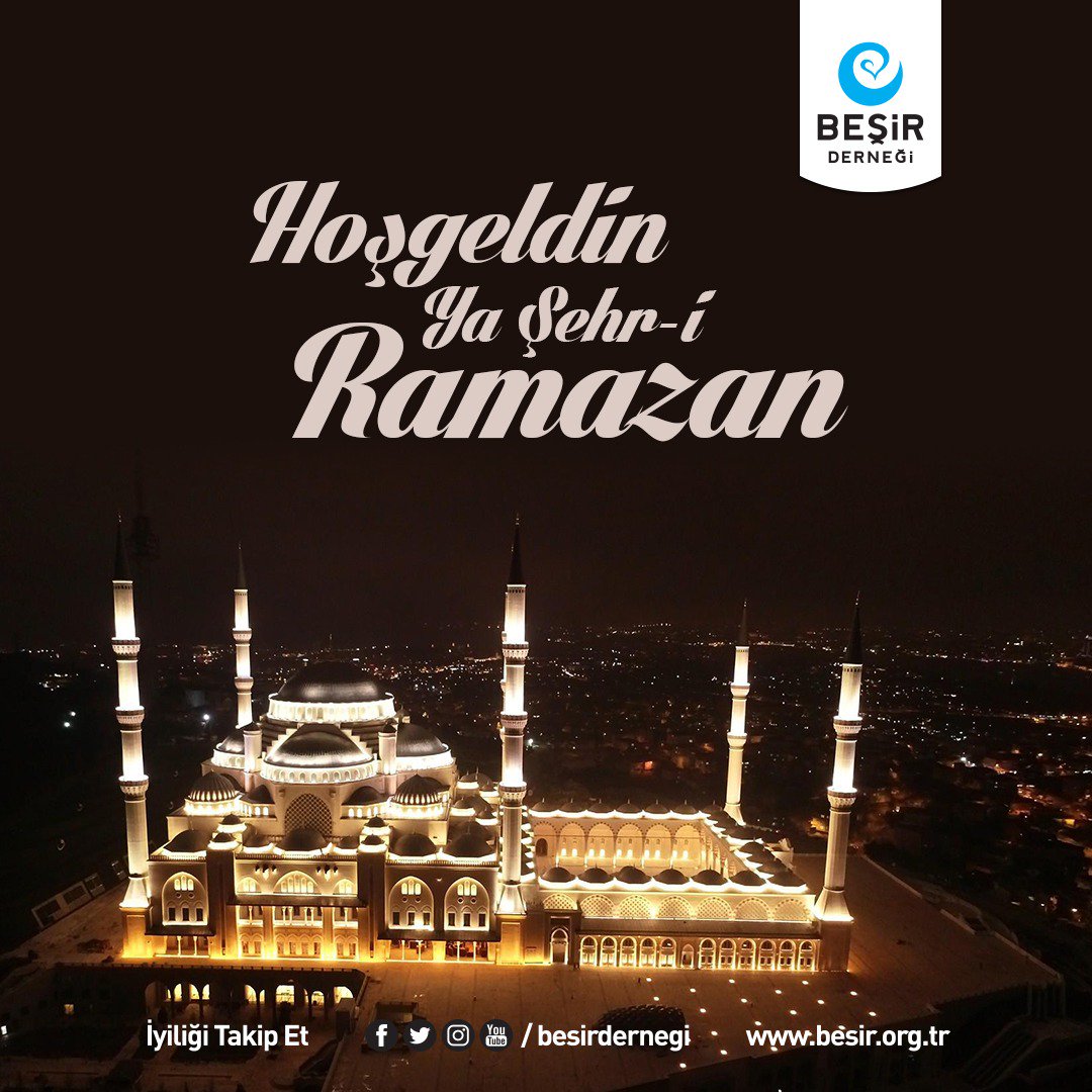 Merhaba Ey şehri Ramazan! 

Hasret çeken inananlar seni özlüyor,

Garip Gureba ve yetimlerin yolunu gözlüyor.

Gel gir gönüllerimize, rahmetine susamış  #HerkesSeniBekliyor

ramazan.besir.org.tr