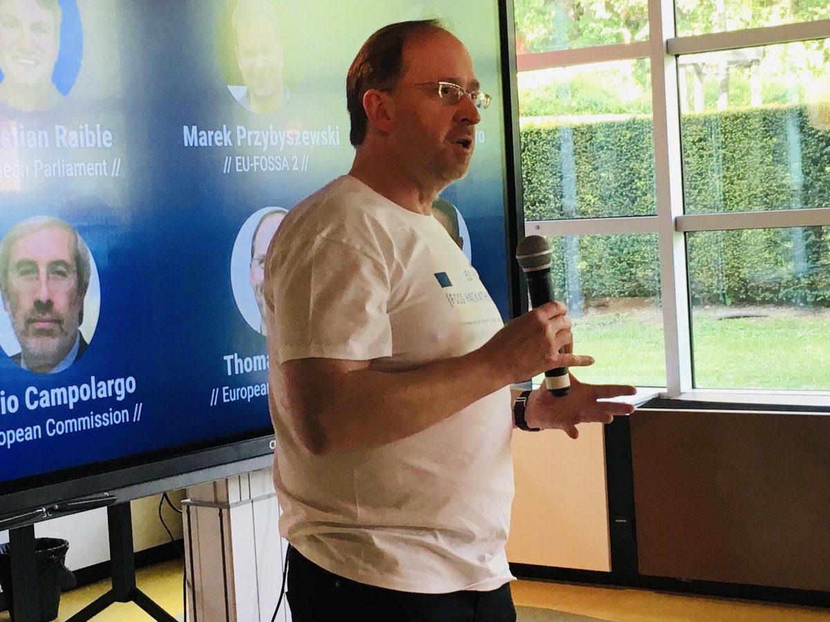 BeMyAppFR's tweet photo. Closing of an inspiring weekend at the EU-Fossa 2 hackathon with words of appreciation by Thomas Gageik of the European Commission! #fosshackathons #eufossa #apache #hackathon #brussels @EU_DIGIT @TheASF @ApachePlc4x @ApacheSinga @TheApacheTomcat https://t.co/O7NzjGorHZ