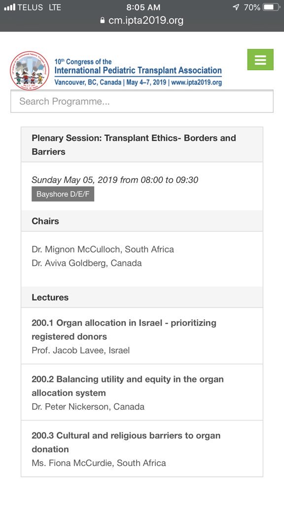 From Israel: If you sign your donor card, should you be prioritized for organ allocation? Learning about the increase of donation authorization rates to nearly 65% after this incentive was introduced. #IPTA2019 #transplantethics