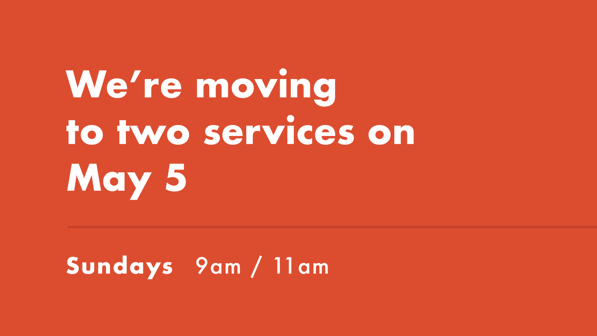 RedeemerNW's tweet photo. A friendly reminder that today we are going back to two services! See you at 9a &amp; 11a. https://t.co/xctOy4Wx4l