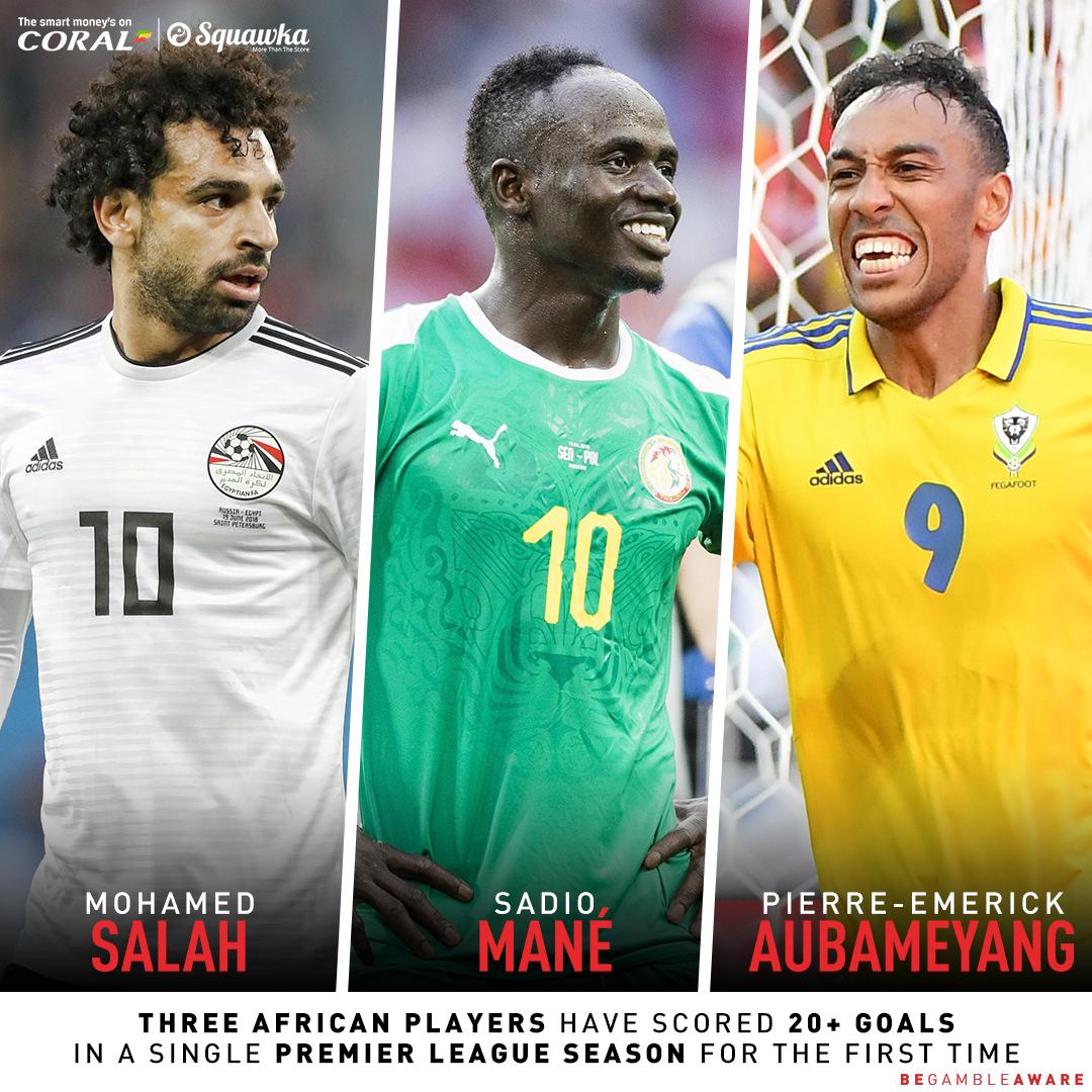 Salah, Mané e Aubameyang fazem história: trio africano domina