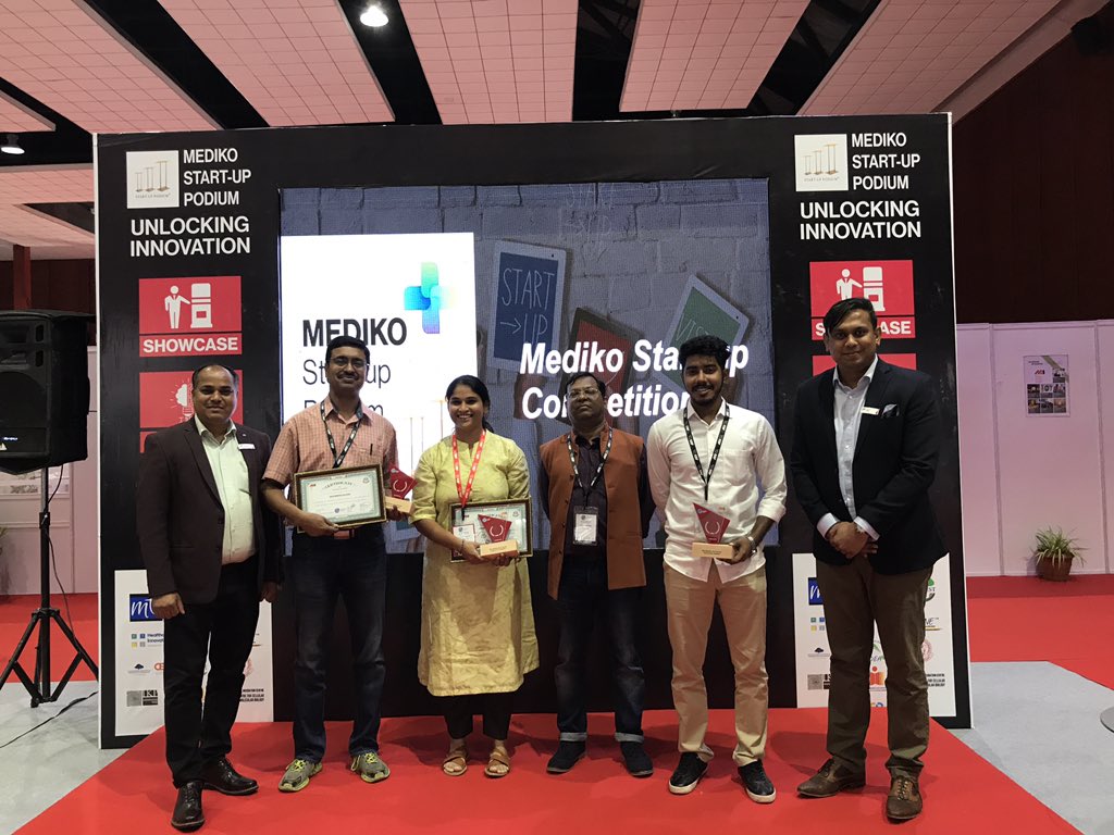 Prathistha5's tweet photo. Winners of the Mediko Start-up Competition . First place to Buzzark Simulations, second place to Nemocare and third place to Soujhe Innovations . Congratulations to all the winners and participants. @MesseIndia @Vibazone https://t.co/OJ62KY5cbZ