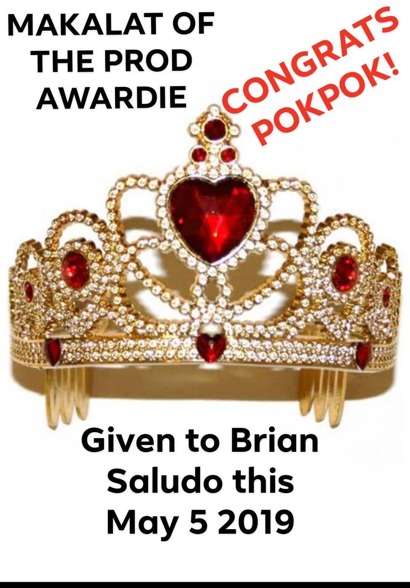BrianSadulo's tweet photo. YAY ANOTHER CONGRATULATIONS SAYO BRIAN SALUDO FOR BEING MAKALAT OF THE YEAR AWARD
CROWN OF HONESTY WHOMSTVE!!
#BAHAGHARIMDX
#AKOANGTEAMULA https://t.co/dvfUDmebv3