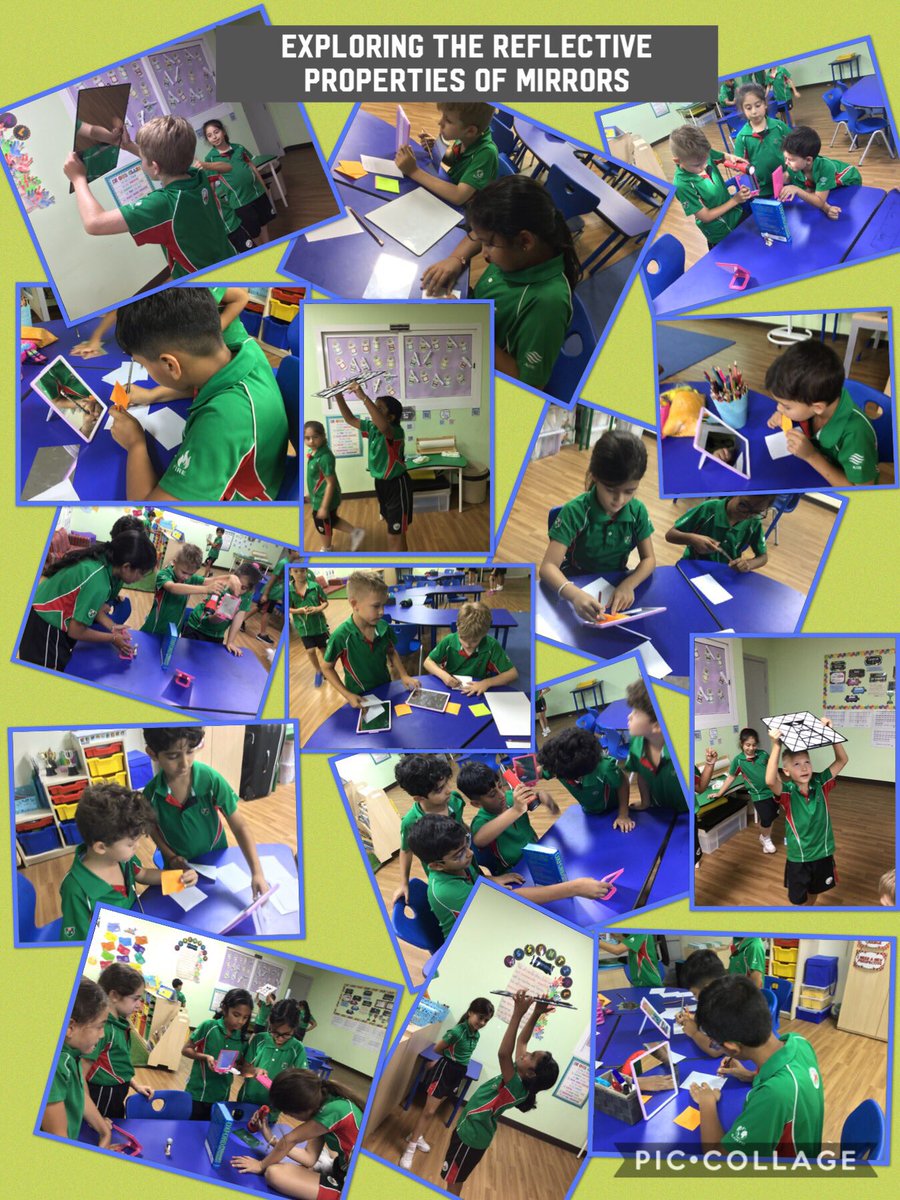 DIAB_Grade2's tweet photo. DIABarsha exploring the reflective properties of mirrors as part of our inquiry into light #diabthinkers #diabinquirers #diabproblemsolvers https://t.co/8HUDEhYeW1