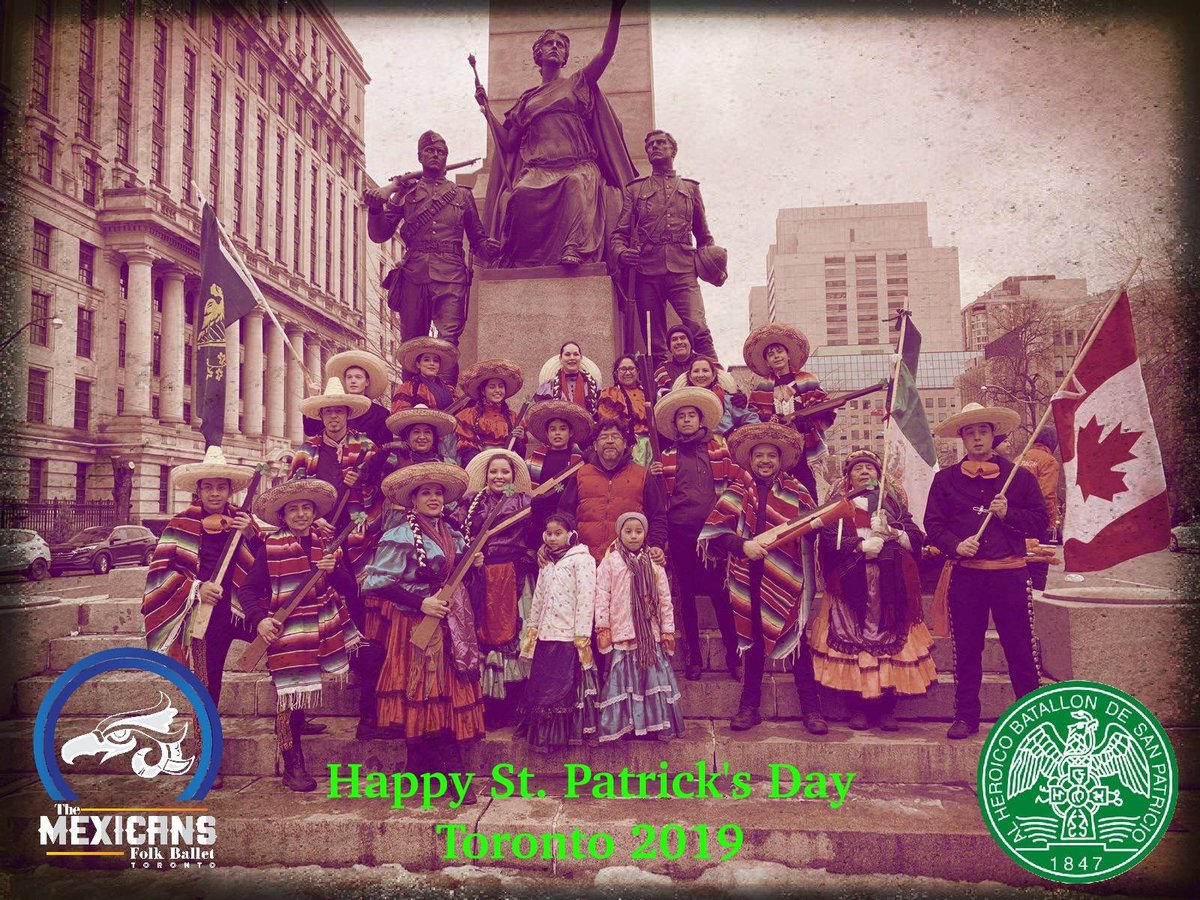 StPatricksTo's tweet photo. Happy Cinco de Mayo to our friends in the The Mexicans Folk Ballet. They have marched in the parade the past two years in honour of St. Patrick's Battalion. ¡Viva México! 
.
#cincodemayo #stpatrickstoronto #torontoevents #mexicansfolkballet https://t.co/68KXs0IDEQ