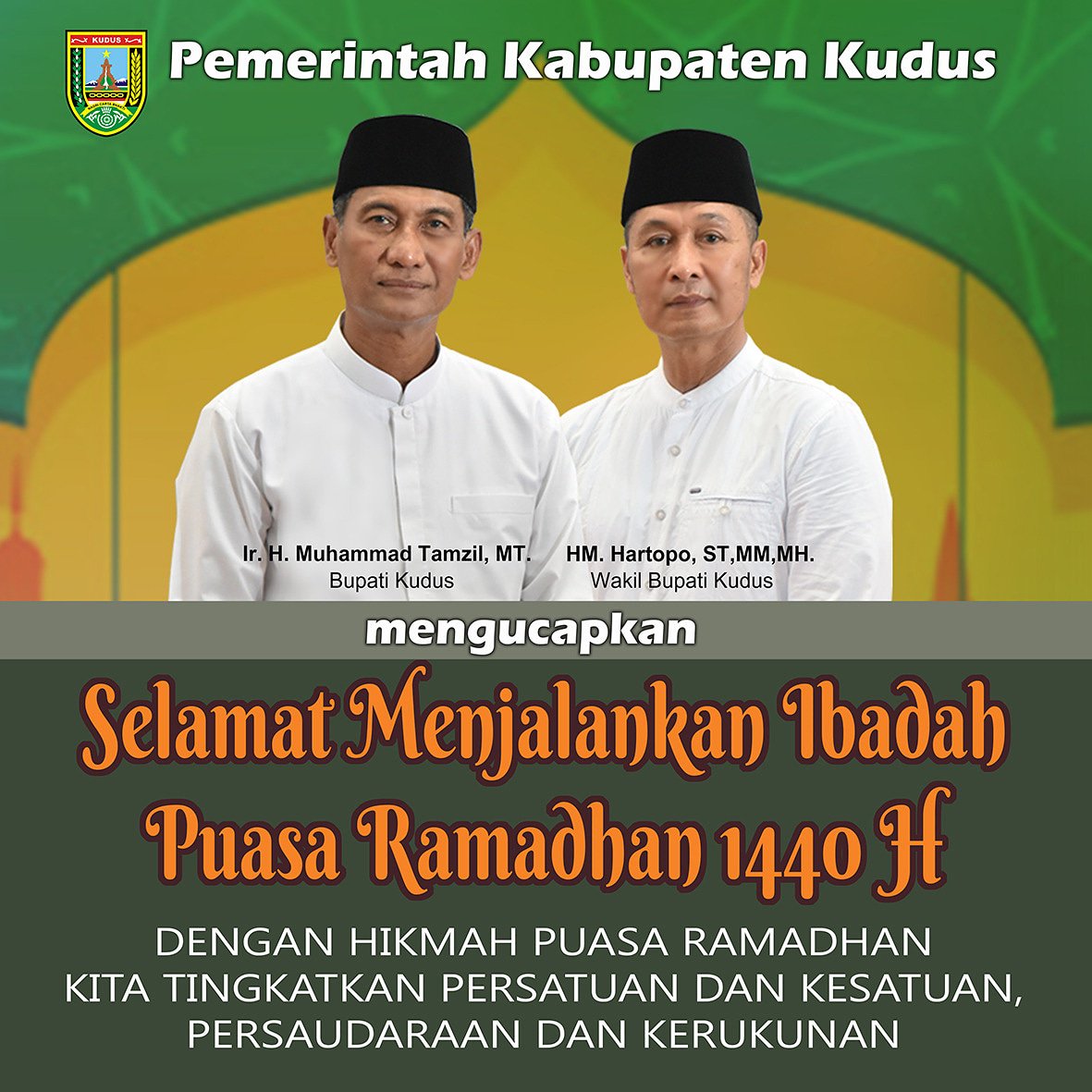 Marhaban ya Ramadhan
Selamat Menjalankan Ibadah Puasa Ramadhan 1440 H sedulur-sedulur Kudus
