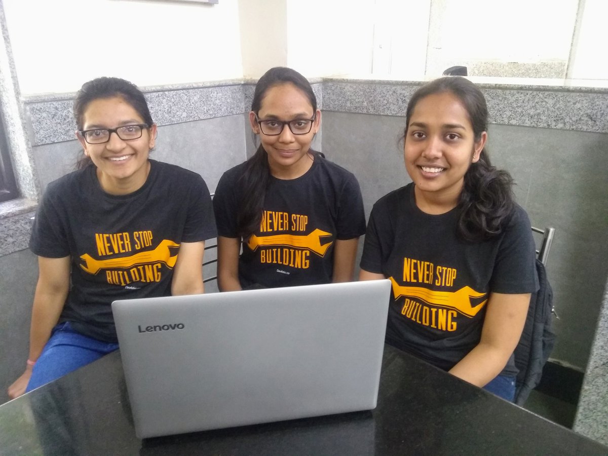 _techweek's tweet photo. Thanks a lot @devfolioco for the awesome tshirts๐
#hackathon #allsmiles #devfolio #ieeensut #hacknsut #developer https://t.co/32EmwPsdl6