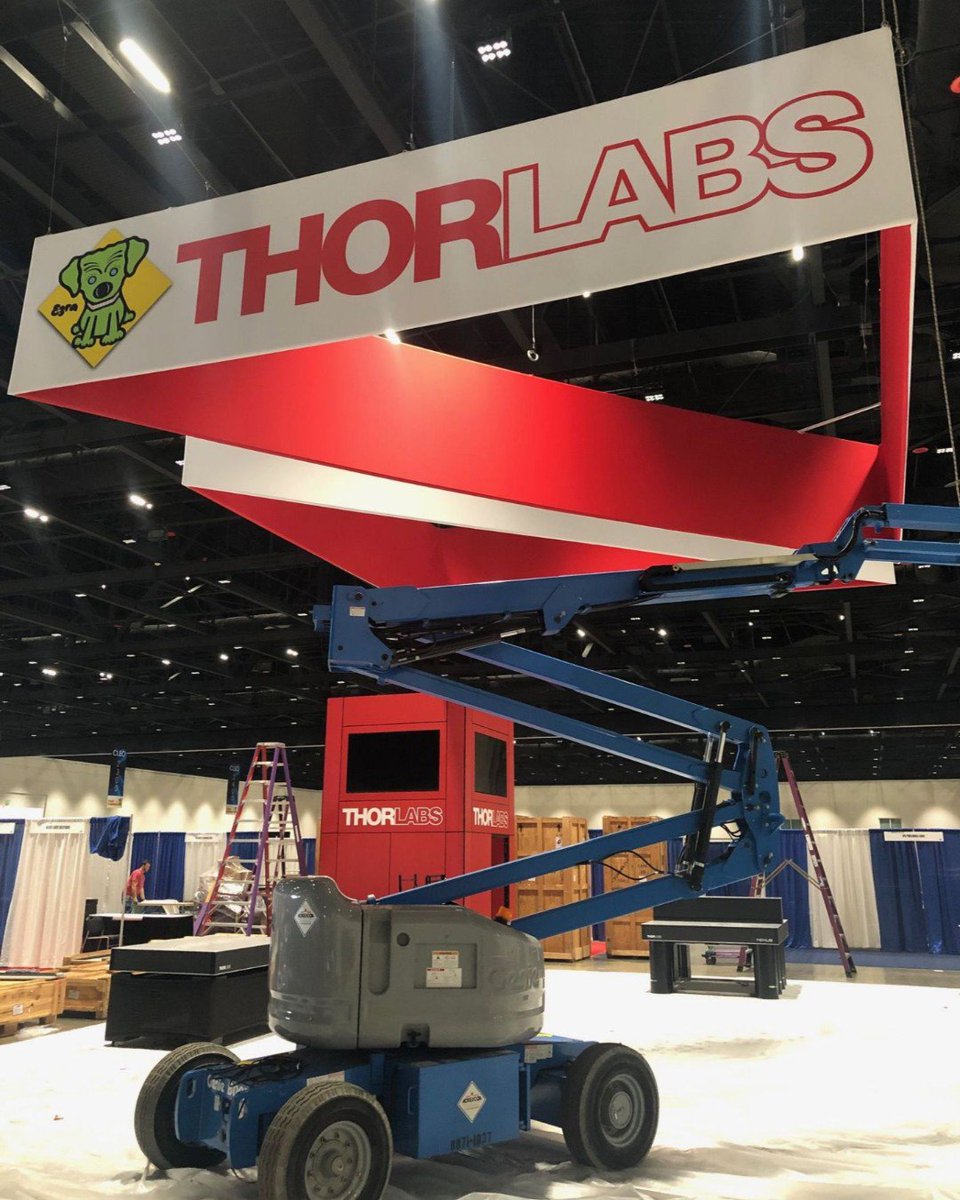Thorlabs's tweet photo. Setup is underway at #CLEO2019. Stay tuned for a sneak peek at our demos and T-Shirts!
#CLEOConference #tradeshow #OSA #optics #photonics #laserscience #tshirts https://t.co/7sbN873Kwu