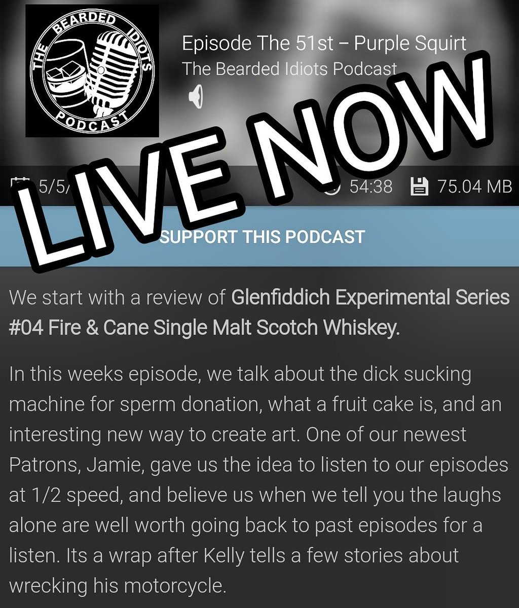 Ep. 51 is live fellow Idiots! You're smart, you know what to do!
.
#stayready #whiskeyreview #glenfiddich #fireandcane #art #listenersuggestion #halfspeed #motorcycle #wreck #comedy #podcast #nsfw #podernfamily #SupportIndiePodcasts #patreon