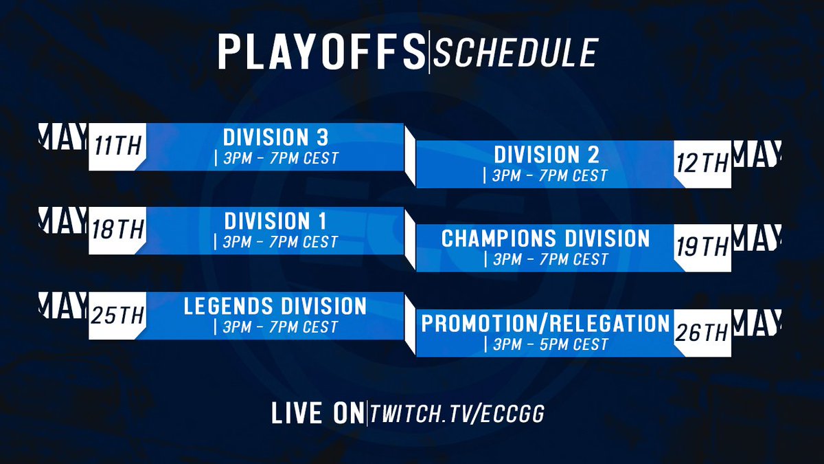 SundaysEsport's tweet photo. 📌 #ECCSeason3 - Playoff schedule:

Some exciting weeks ahead as we present our schedule for this season's playoff and promotion/relegation matches, starting next weekend! https://t.co/LiQeQpY0Hv
