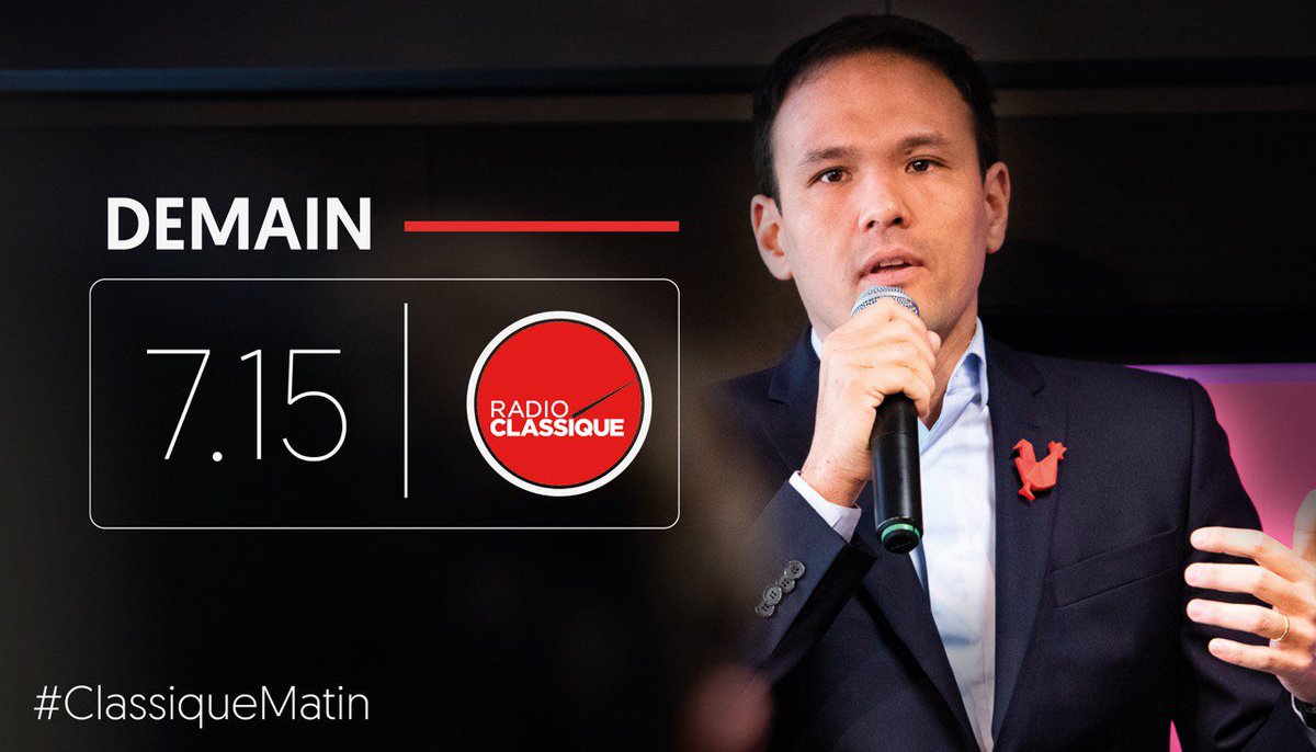 Je serai demain matin l’invité de <a href="/dimitripavlenko/">Dimitri Pavlenko</a> sur <a href="/RadioClassique/">Radio Classique</a> 
⏰ 7h15
📻 À suivre en direct sur bit.ly/2H30QIU 
💬 Réagissez #ClassiqueMatin