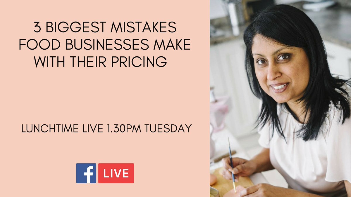 🔥 3 Biggest Mistakes Food Businesses Make with their Pricing 🔥
Facebook live 07/05/19 1.30pm over on the Nila Holden Facebook Page: bit.ly/2pxgGmg #foodbusiness #foodentrepreneur