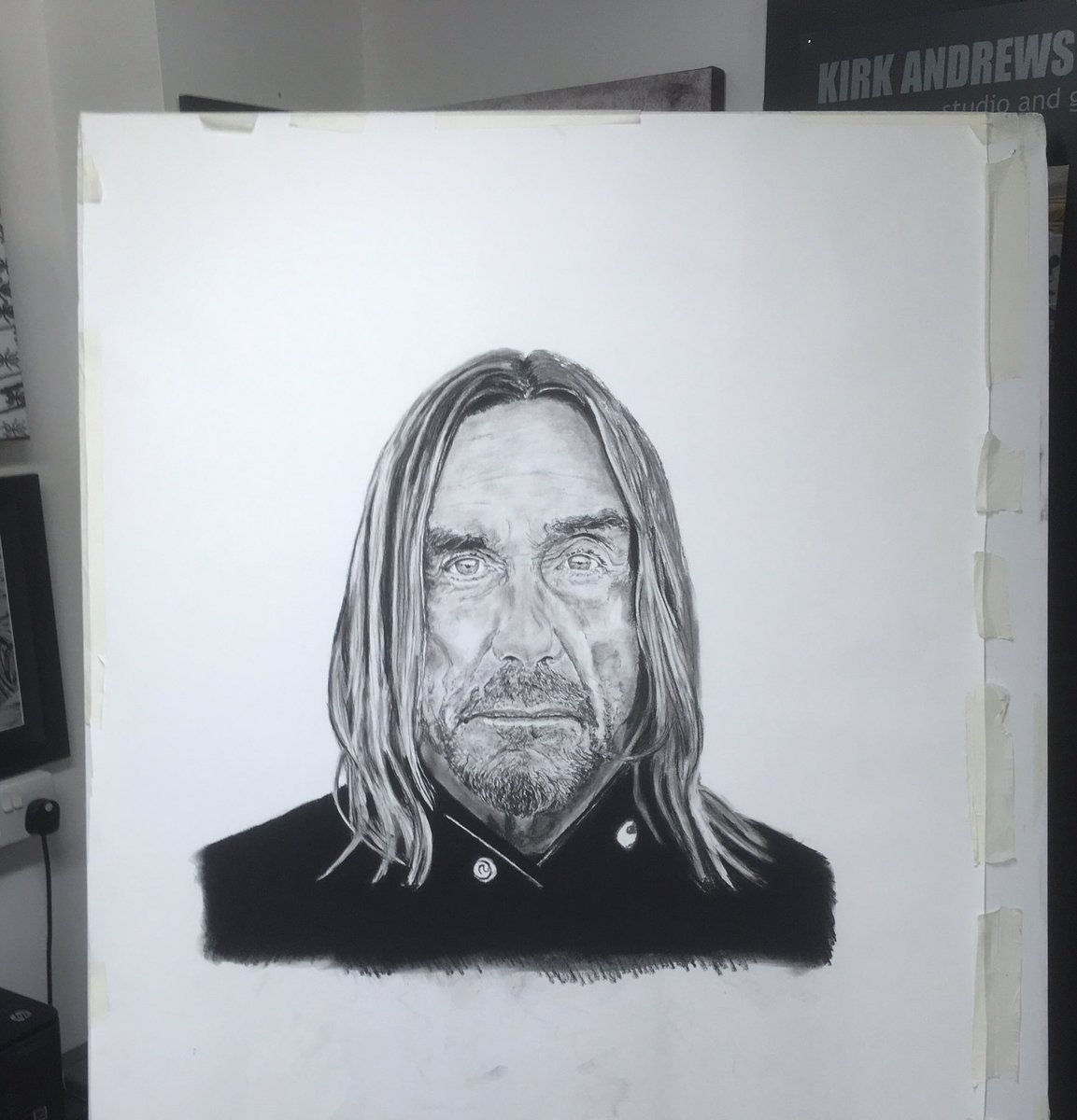 Finished! Iggy Pop. Charcoal on paper portrait #art #iggypop #portrait #portraits #charcoalart #charcoalartist #sketch #drawing #thestooges #iggyandthestooges #rockicons #instaart #portraiture #originalart