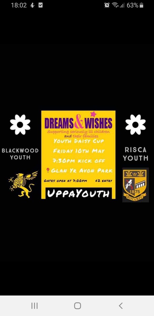 Plz come and show your support for an amazing charity in memory of Daisy wyatt. If you cant come down to support, plz retweet x
<a href="/IslwynHigh/">Islwyn High School</a> 
<a href="/islwynhs/">Mr Williams IslwynHS</a> 
<a href="/IslwynEnglish/">Islwyn High English</a> 
<a href="/IslwynMaths/">Islwyn High Maths</a> 
<a href="/IslwynHighSport/">Islwyn High Sport</a> 
<a href="/IslwynScience/">Islwyn High Science</a> 
<a href="/IslwynCymraeg/">Islwyn High Cymraeg</a> 
<a href="/BlackwoodRugby/">Blackwood RFC</a> 
@Blackwood_U16s