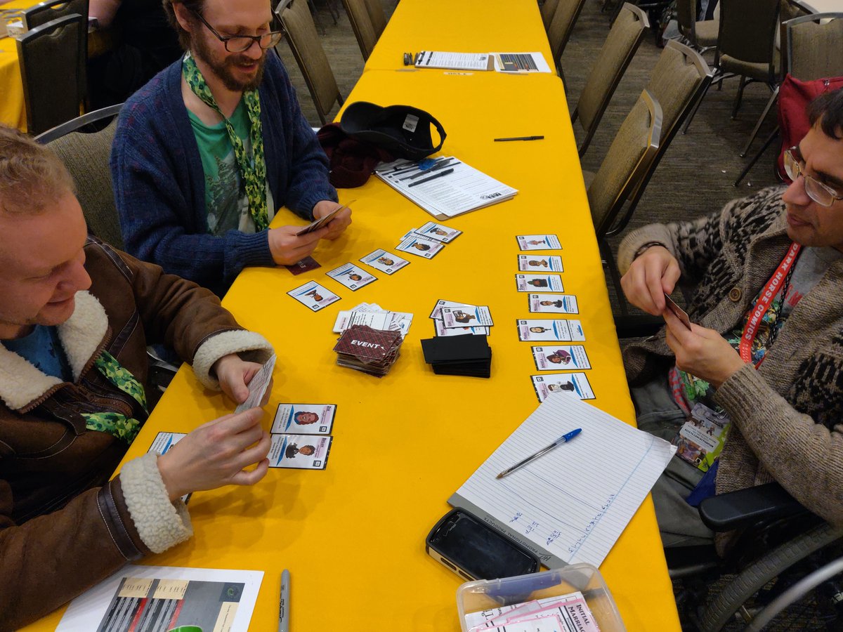playtestNW's tweet photo. We are playtesting indie prototype games @UnclesGames in Redmond today from 12pm-5pm including this soap opera, storytelling card game from Danny called #TuneInNextTime! 2-5 players / 60 mins 2/3 https://t.co/MKvYEClIt3