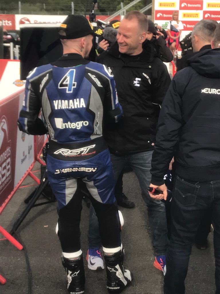 TysersSport's tweet photo. 1st for @JackKennedy14 Kennedy and 3rd for @12BradJones in the @DickiesRacing Supersport at a very cold @Oulton_Park for The Integro Yamaha Team! #OultonBSB https://t.co/ZpleqtZzh8