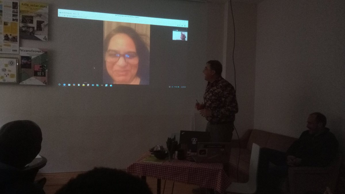 platformngo's tweet photo. Atteqa from Pakistan sharing on art / tech in the context of education for schools in Karachi + partnership with @intertwilight #open4a @guerillafound @HyracT https://t.co/R7bj4liU6s