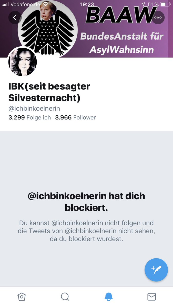 nullmann1's tweet photo. Wurde von einer #Rassistin, #Faschistin und #AfDAnhängerin geblockt. Mein #Twitterleben hat wieder einen Sinn. #gegennazis #antifa https://t.co/eb1eKGM1GH