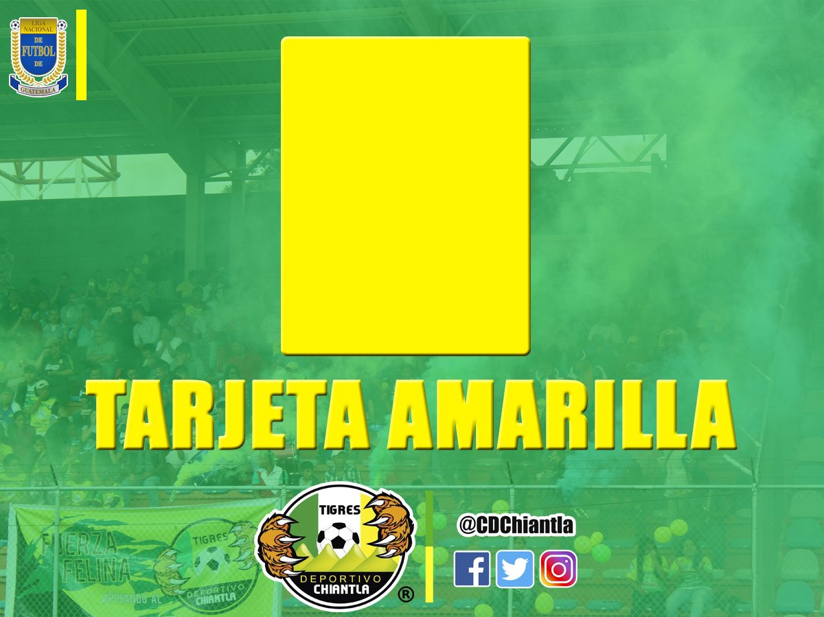 #TigresVSPechoAmarillo

¡A seguir rugiendo Tigres!
¡TODO O NADA! 
 💚🔝🐯💛

🏆 J22 | #Clausura2019

⚽ PT | Min 45'
CD Chiantla (0) 🆚 CD Guastatoya (1)

TARJETA AMARILLA
Valerio Morales Morales es amonestado.