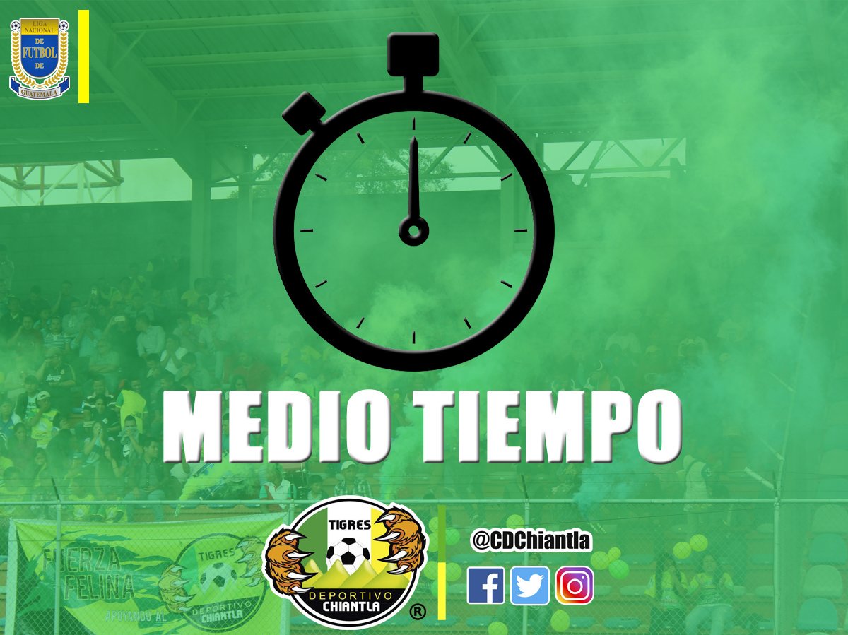 #TigresVSPechoAmarillo

¡A seguir rugiendo Tigres!
¡TODO O NADA! 
 💚🔝🐯💛

🏆 J22 | #Clausura2019

⚽ FINALIZA PRIMER TIEMPO
CD Chiantla (0) 🆚 CD Guastatoya (1)

¡Vamos Equipo!
45 minutos de lucha, aún se puede.