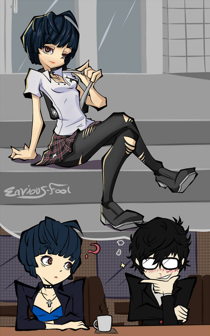 “I honestly do wonder what that kid thinks about sometimes~ He's always either got a downright serious face or a perverted look of excitement maybe he gets it from Sojiro.”

@lookinggudjoker