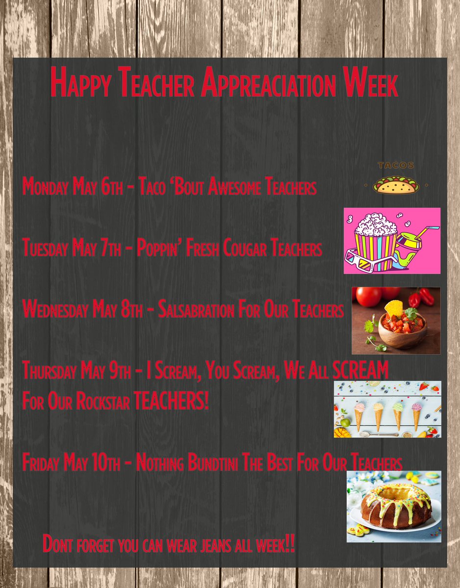 @TISDTHS #LoveOurTeachers!! Happy Teacher Appreciation Week to our #PRIDEOFTEXAS Staff Members!! Don’t forget to wear👖this week!! We will have brisket breakfast 🌮 tacos on the coffee cart tomorrow! Thank you to @MamaMawyer, @TomballStuCo and @THS_Mrs_Finger NHS for helping out!