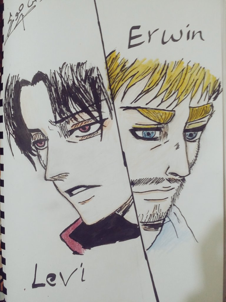 GobahAwadh's tweet photo. #رسمتي للأساطير #ايروين_سميث 💛و #ليفاي_اكرمان 🔥من #انمي #هجوم_العمالقة 💗 اتمنى ان تنال اعجابكم 😁 و #رمضان مبارك على الجميع 💛
#AttackOnTitan #AttackOnTitanS3 #meetotaku #art #Shingekinokyojin
#Levi #Erwin #كلنا_رسامين https://t.co/lQzHhkHdWO