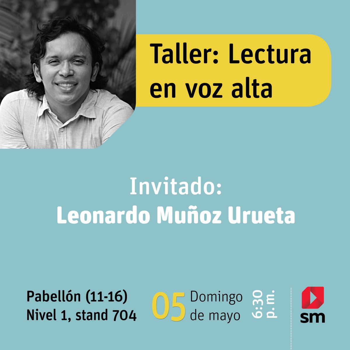 ¿Cómo podemos enamorarnos de la lectura en voz alta? Leonardo Muñoz Urueta, ganador del Premio de Literatura Infantil y Juvenil El Barco de Vapor 2018 nos acompañará en un taller increíble, ¡los esperamos a las 6:30 p.m. en  en el pabellón infantil, nivel 1, stand 704!