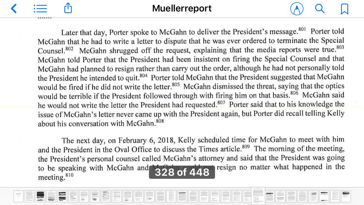 76. Yearning for the days of corrupt lawyers like Roy Cohn, Trump asks McGahn why he takes notes. Clearly, having records of his schemey requests is unsettling to a chronic liar. McGahn, who refused Trump’s schemey requests, explains “real lawyers” take notes.Perspective: Pwnd.