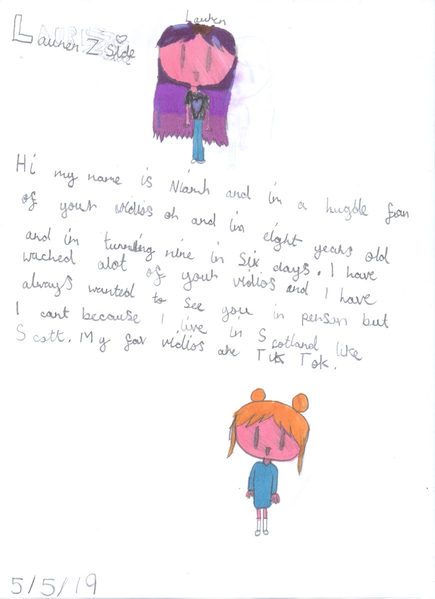 3DadsTV's tweet photo. Dear @LaurenzSide - My daughter Niamh turns 9 next week (11th).  She's a huge fan and hopes that you see her picture and her letter to you. Her fav videos are your TikTok ones.
Love from Scotland. 🏴󠁧󠁢󠁳󠁣󠁴󠁿💜💙🖤
She's addicted to Galaxy thanks to you 😜 https://t.co/fHxDCm0Fdc