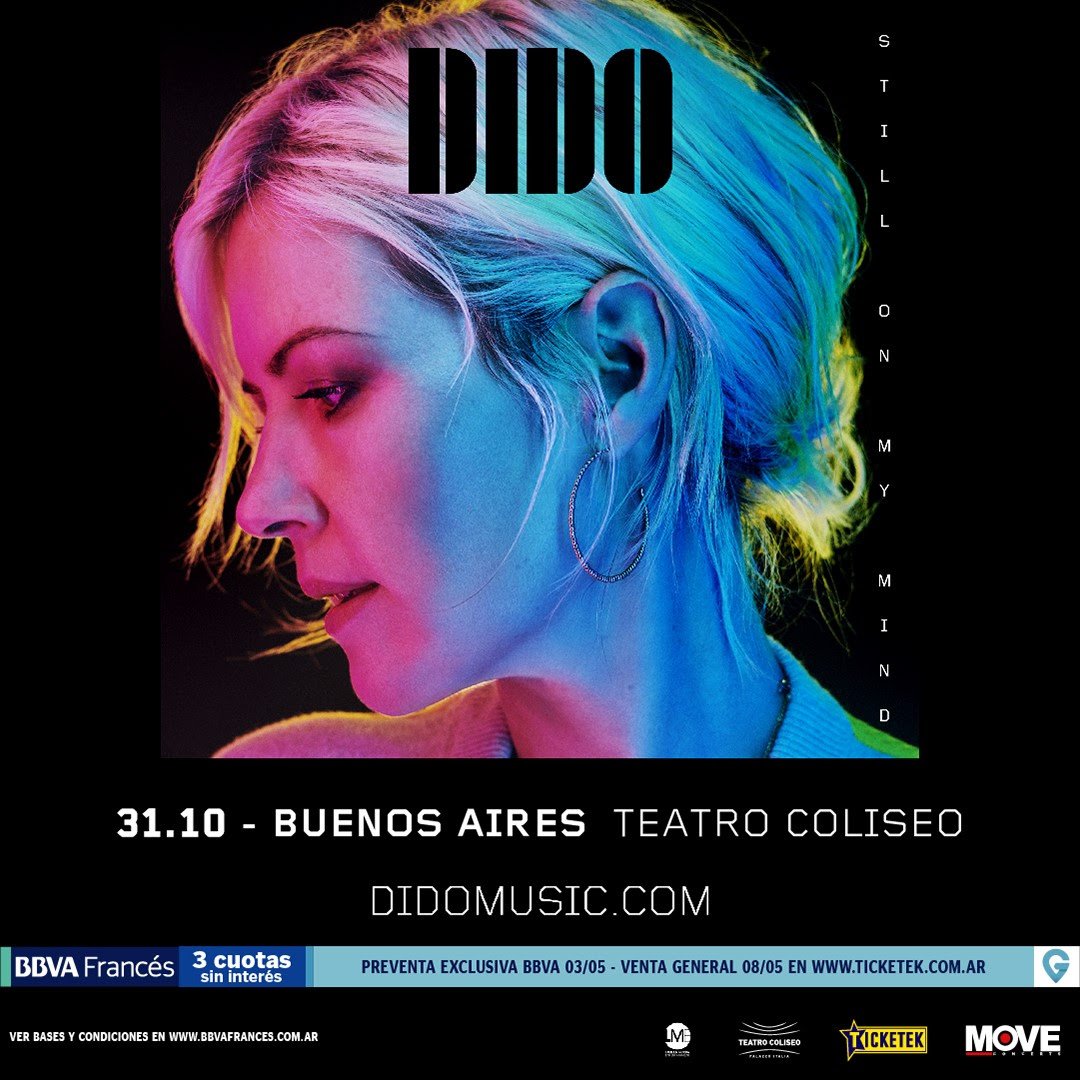 DIDO ¡Por primera vez en Argentina! Entradas a la venta por <a href="/TicketekAr/">Ticketek Argentina</a> | Venta general desde el miércoles 08 de Mayo a las 10 hs. 👉 somoszonateens.com/2019/05/01/did…  <a href="/WarnerMusicArg/">Warner Music Argentina 🇦🇷 ⭐⭐⭐</a>