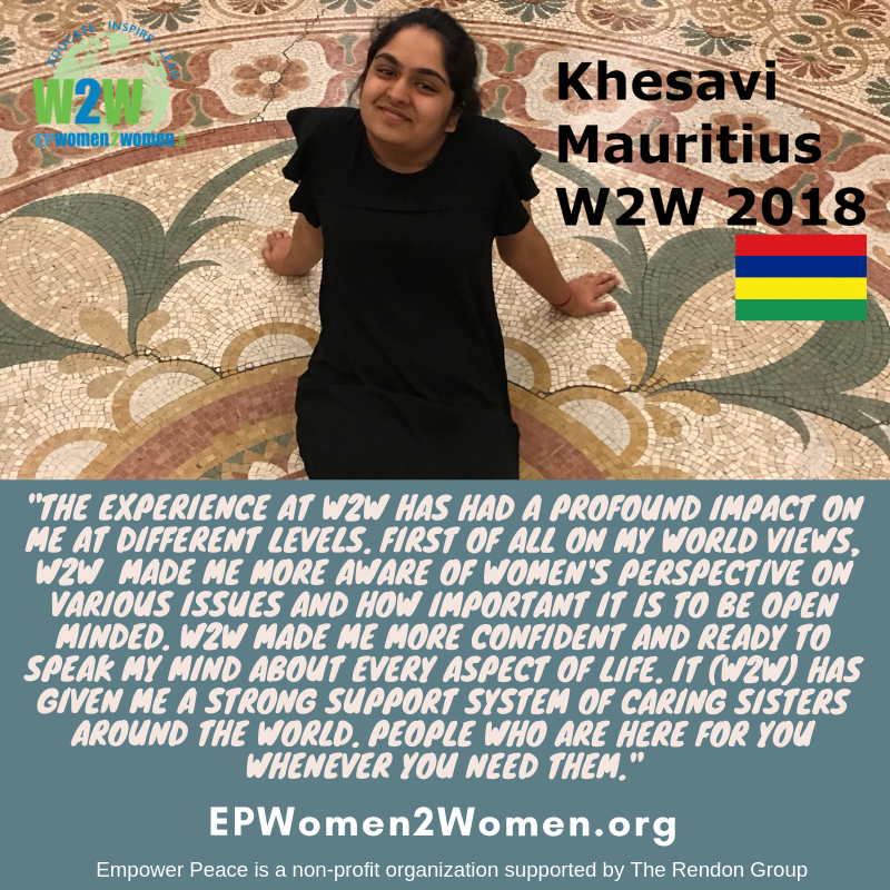 rickrendon's tweet photo. Women2Women has educated, trained and networked over 1,300 young women from over 70 countries. Meet another amazing leader from our Women2Women leadership program! https://t.co/rFfpRyYLCN
