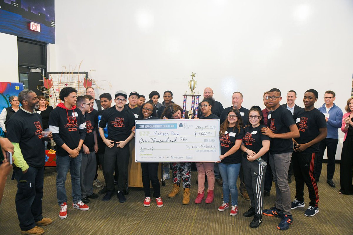 CONGRATULATIONS TO THE #EcoCarpentryChallenge RUNNER UP: <a href="/madisonpark/">Steven Ashby</a>!! Mentors included Kevin Compher of <a href="/payettepeople/">PAYETTE</a>, Joe DeVeau of <a href="/fcifurniturec/">Furniture Consultants</a>, Brian Duffley of <a href="/NELSONworldwide/">NELSON Worldwide</a>, and Brian Leahy of <a href="/officeworks_inc/">Officeworks Inc.</a> #impact