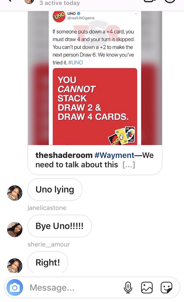 RonniWilliams's tweet photo. @realUNOgame @realUNOgame my sister &amp; friend say you might not be fully engaging the truth of your on game on this https://t.co/daZLpBwmUf