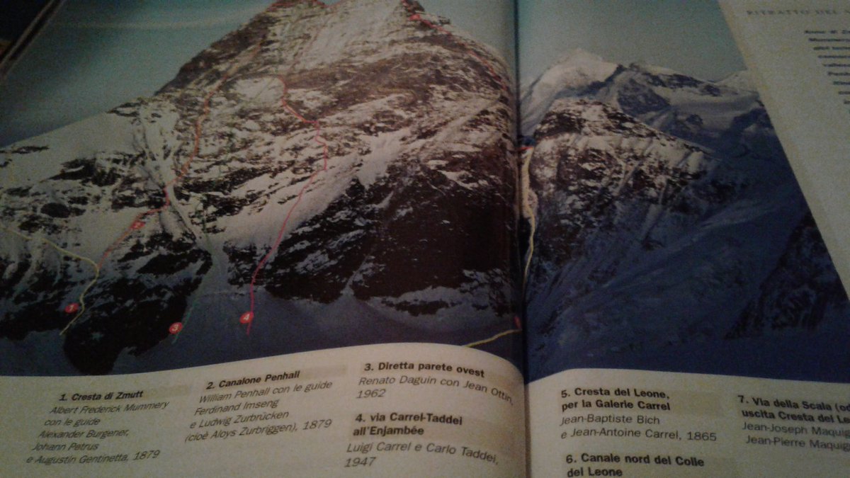 Antonella_Noire's tweet photo. Le prime alle (poche) importanti vie al #Cervino dalla parete ovest, inclusa fra la Cresta di #Zmutt e quella del #Leone. Un #Matterhorn selvaggio, poco salito e poco osservato, affacciato com'è esclusivamente su ghiacciai e alte cime . #LuigiCarrell ha imperversato anche qui! https://t.co/hFTTcvHZIv