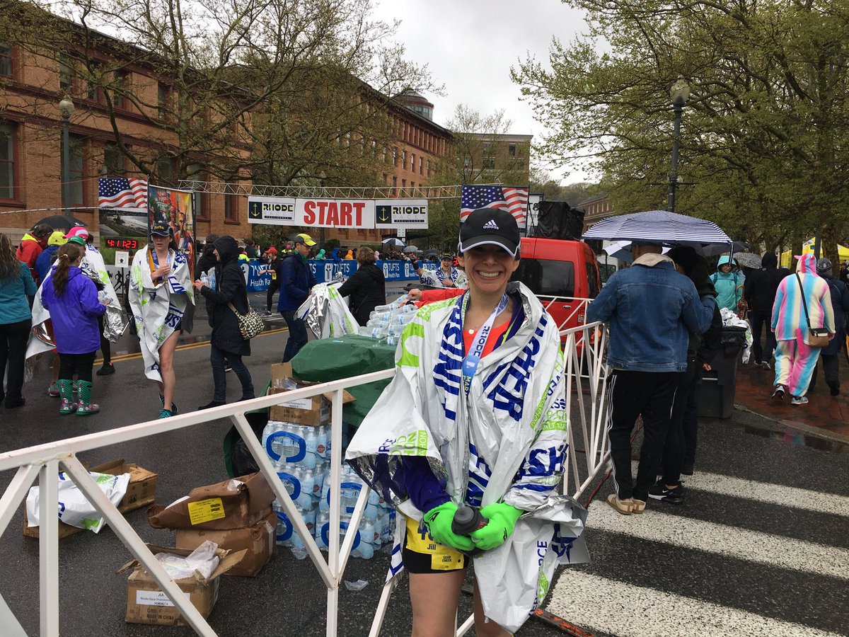 JillDiGiovanni's tweet photo. Today I ran my first marathon. Hot take on the experience: holy forking shirtballs, I ran my first marathon! #pvdmarathon https://t.co/WWFFmICKTv
