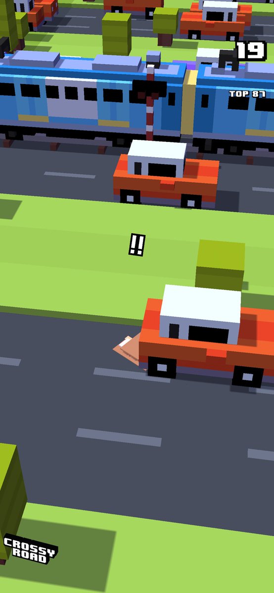 TechTalkNat's tweet image. 19 on #crossyroad. My top is 87. http://crossyroad.combjr