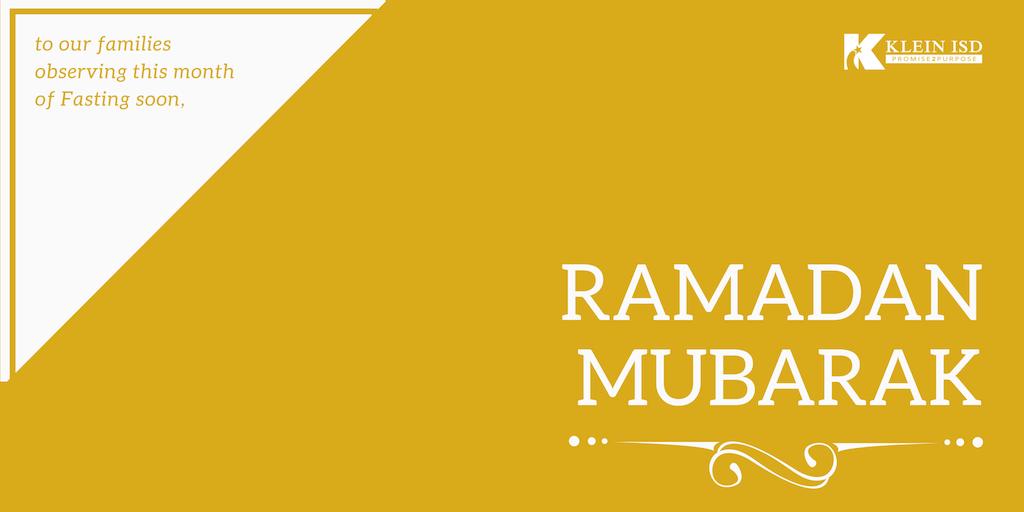 KleinISD's tweet photo. Ramadan Mubarak to all of our students, families, and educators observing this month of fasting. ☪️

#Promise2Purpose https://t.co/GmUEPbUIdr