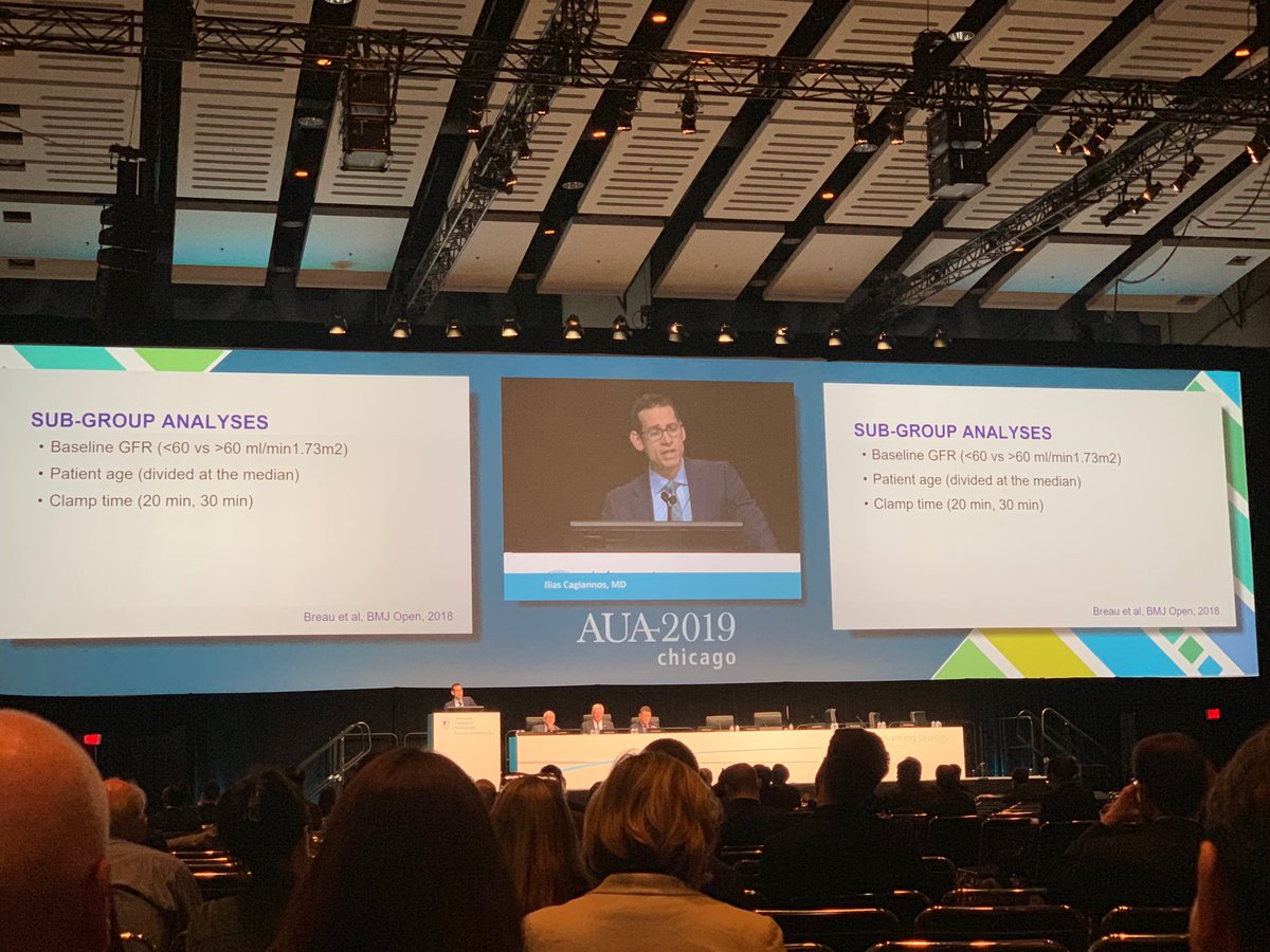 No impact on renal function between cold vs warm ischemia in a randomized trial lead by ilias cagiannos and ⁦@rhankb⁩ #kidneycancer #AUA19