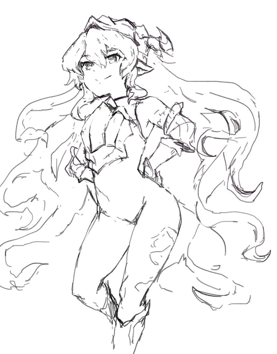 Medusa doodle. Now if only these free rolls weren't terrible.
#GranblueFantasy #グラブル 