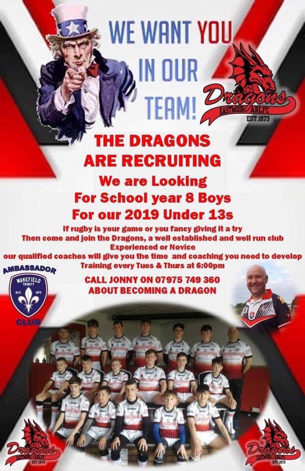 We’re looking for Year 8 boys to join our Under 13s. Training every and Thursday, 6pm. New and experienced players welcome.