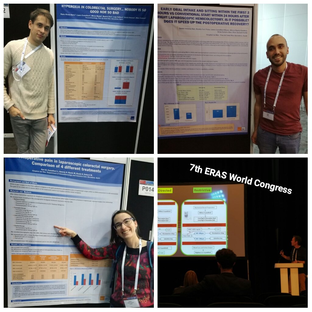 marcsadur's tweet photo. @ErasSociety Learning a lot and sharing a little bit of knowledge. Anaesthesia in ColoRectal Surgery of Hospital del Mar. #ERAS2019 https://t.co/h2oo1BRafT