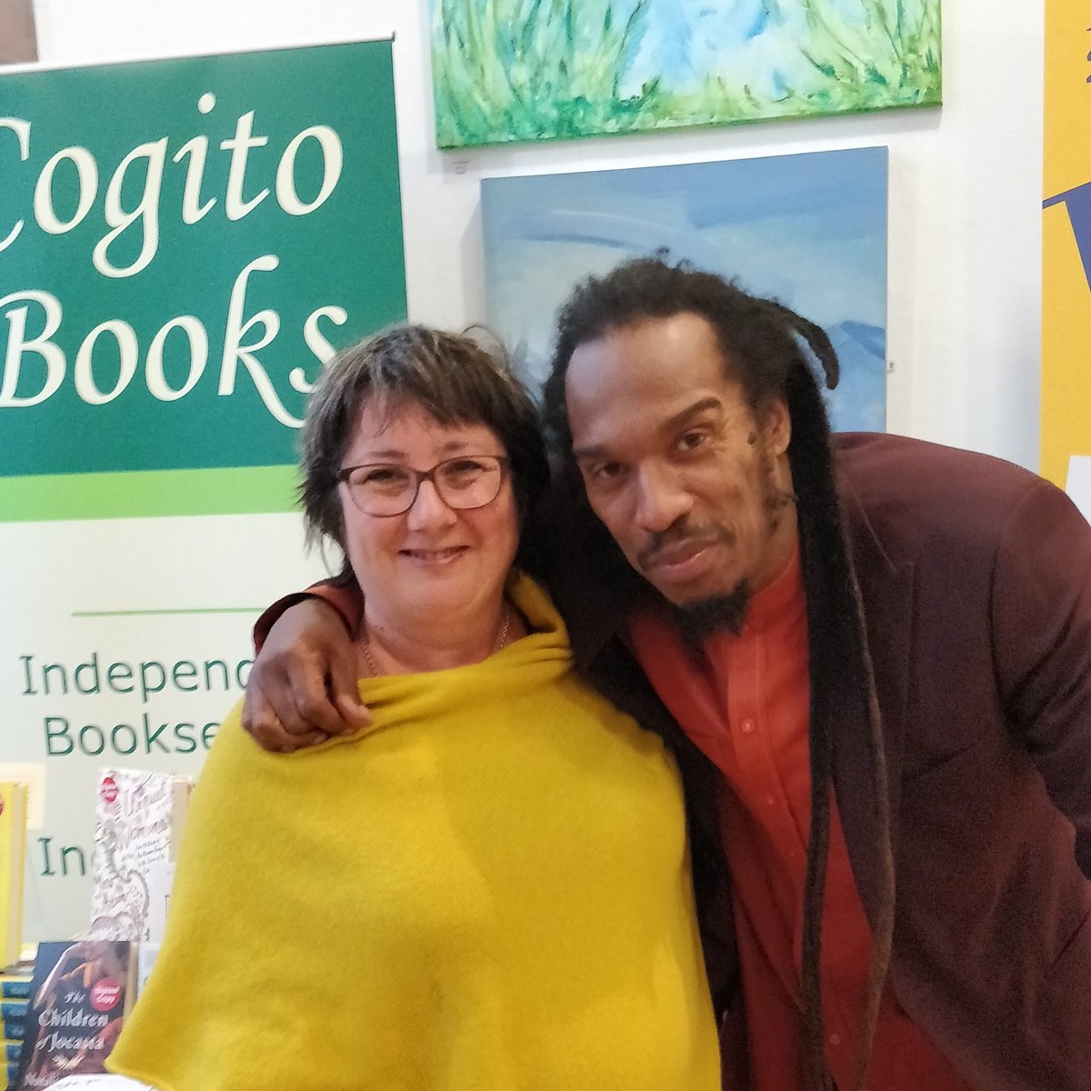 The highlight of @hexhambookfest has been meeting Benjamin Zephaniah. Turns out we lived in the same street in Toxteth back in the eighties. We certainly sing from the same hymn sheet politically. This man is a legend & I was honoured to meet him. @CogitoBooks 
#BenjaminZephaniah