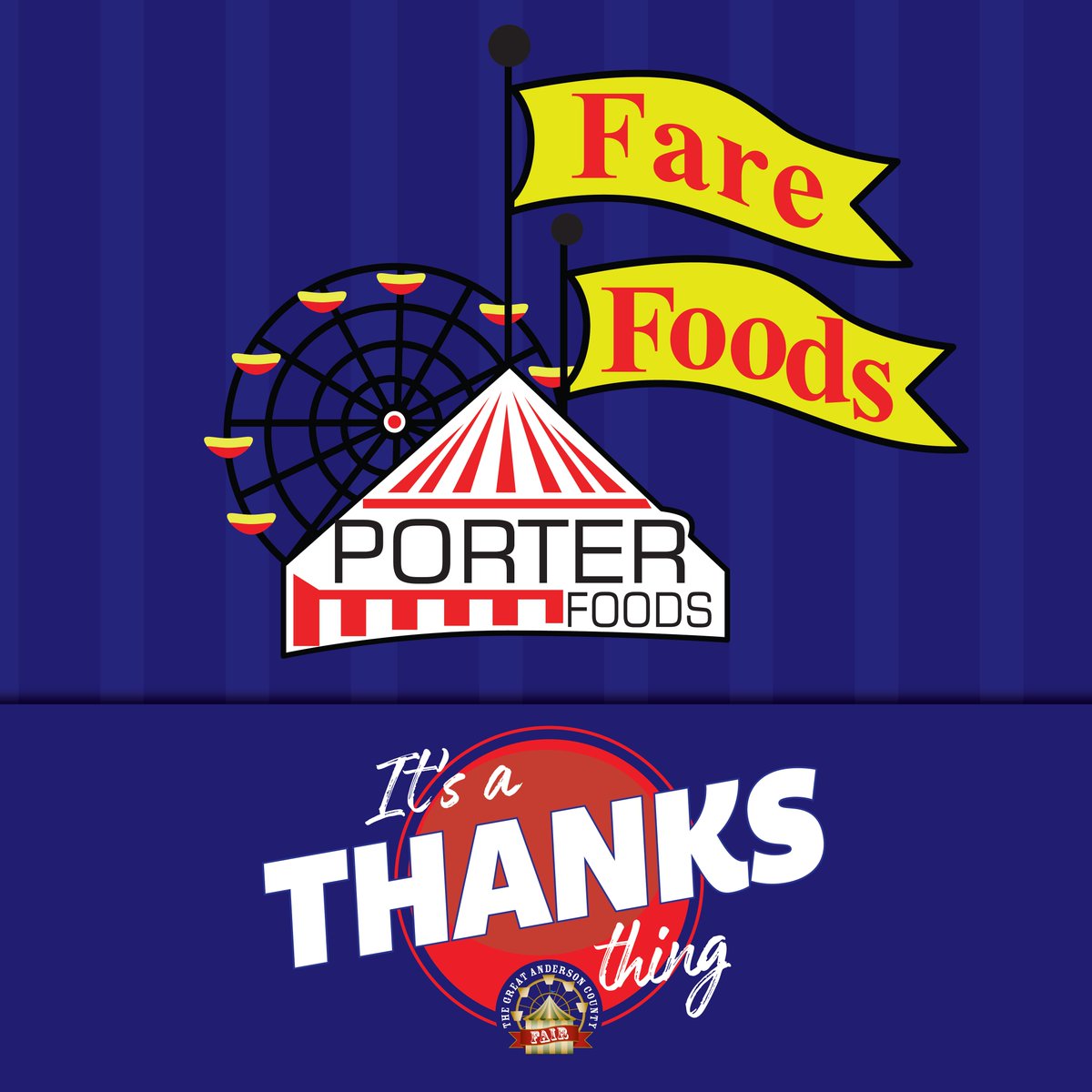 AndersonFair's tweet image. A big shout out to Porter Foods, one of our 2019 sponsors! We couldn't do it without you. #sponsors #shoutout #thanks